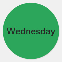 Woensdag Dag van de Week Groene Stickers