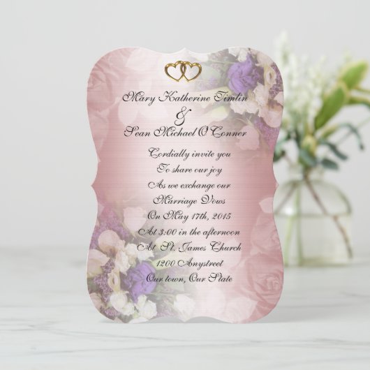 Woensdag De romantische florale uitnodiging (Staand voorkant)