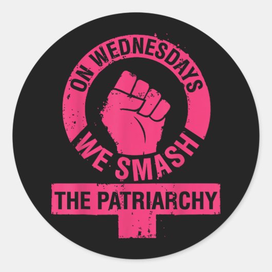 Woensdag debatteren we over de rechten van de vrou ronde sticker (Voorkant)