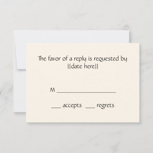 Woensdag door Robinson, 'Impressionisme Wedding' RSVP Kaartje (Achterkant)