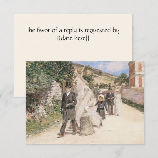 Woensdag door Robinson, 'Impressionisme Wedding' RSVP Kaartje (Voorkant / Achterkant)