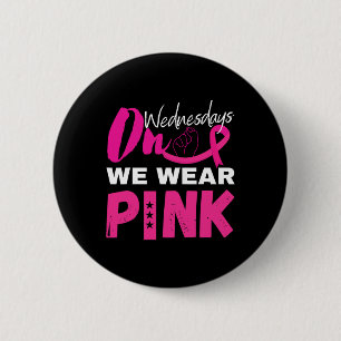 Woensdag Draag we roze borstkanker Ronde Button 5,7 Cm