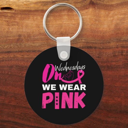 Woensdag Draag we roze borstkanker Sleutelhanger (Voorkant)
