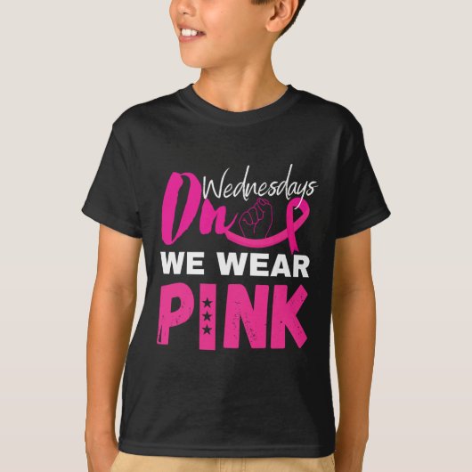 Woensdag Draag we roze borstkanker T-shirt (Voorkant)