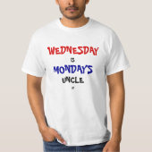 Woensdag en maandag t-shirt (Voorkant)