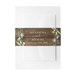 Woensdag Eucalyptus Greenery Rustic Country Wood Uitnodigingen Wikkel