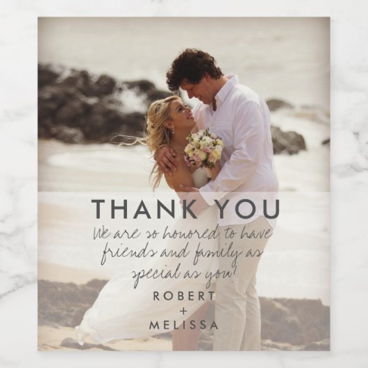 Woensdag Foto Hartelijk dank Wijn Etiket (Enkel label)