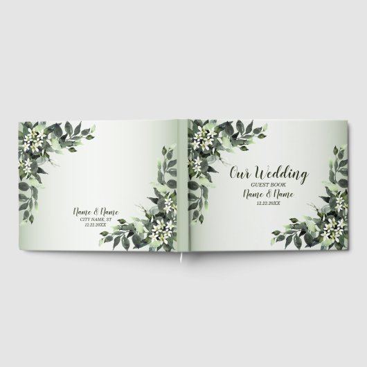 Woensdag Grijze Floral Eucalyptus Leaves Gastenboek (Volledig)