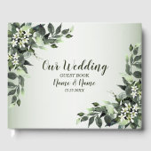 Woensdag Grijze Floral Eucalyptus Leaves Gastenboek (Voorkant)