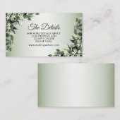 Woensdag Grijze Floral Eucalyptus Leaves Informatiekaartje (Voorkant / Achterkant)