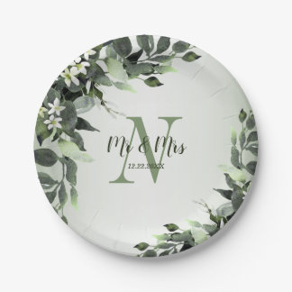 Woensdag Grijze Floral Eucalyptus Leaves Papieren Bordje
