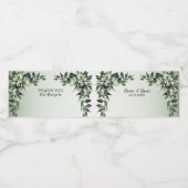 Woensdag Grijze Floral Eucalyptus Leaves Waterfles Etiket (Enkel label)