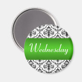 Woensdag Groen - Damast Magnet (Voorkant / Achterkant)