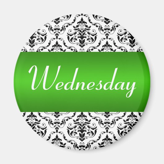 Woensdag Groen - Damast Magnet (Voorkant)