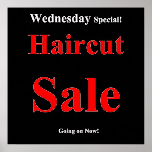 Woensdag Haircut Sale Poster Matte (Voorkant)