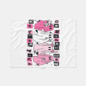 Woensdag hebben we Schattige Pink Ghost Halloween  Fleece Deken (Voorkant (Horizontaal))