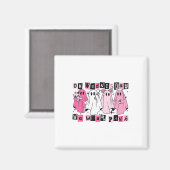 Woensdag hebben we Schattige Pink Ghost Halloween Magneet (Voorkant / Achterkant)