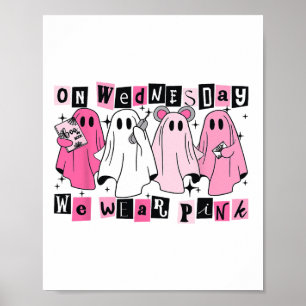 Woensdag hebben we Schattige Pink Ghost Halloween  Poster