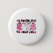 Woensdag hebben we Schattige Pink Ghost Halloween Ronde Button 5,7 Cm (Voorkant)