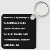 Woensdag is mijn trouwdag sleutelhanger (Achterkant)