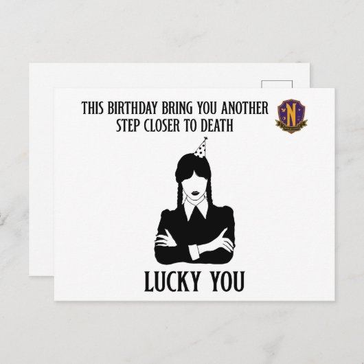 Woensdag - Lieve brute verjaardag - Lucky You Briefkaart (Voorkant / Achterkant)