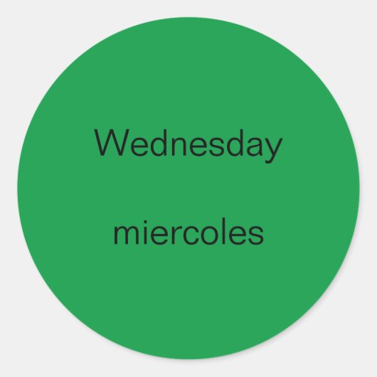 Woensdag miercoles Engels naar Spaans Stickers (Voorkant)