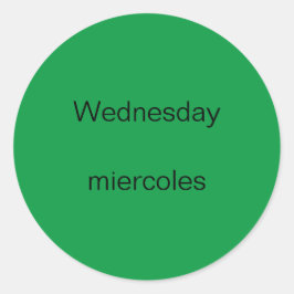 Woensdag miercoles Engels naar Spaans Stickers