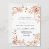 Woensdag Moderne Waterverf Floral in Greenery Pink Kaart (Voorkant)