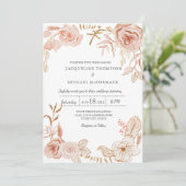 Woensdag Moderne Waterverf Floral in Greenery Pink Kaart (Staand voorkant)