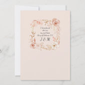 Woensdag Moderne Waterverf Floral in Greenery Pink Kaart (Achterkant)