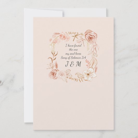 Woensdag Moderne Waterverf Floral in Greenery Pink Kaart (Achterkant)