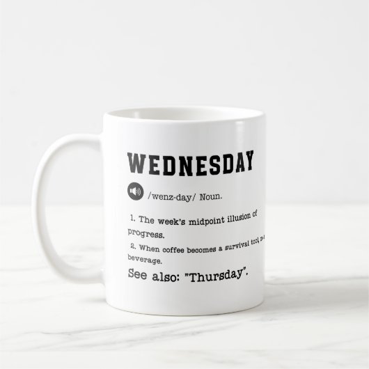WOENSDAG Mok – Funny Midweek Coffee Cup (Links)