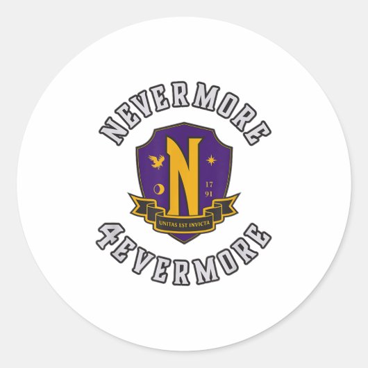 Woensdag - Nevermore 4evermore _1 Ronde Sticker (Voorkant)
