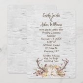 Woensdag Noite Deer Antlers over Birch Kaart (Voorkant / Achterkant)