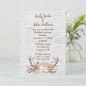 Woensdag Noite Deer Antlers over Birch Kaart (Staand voorkant)