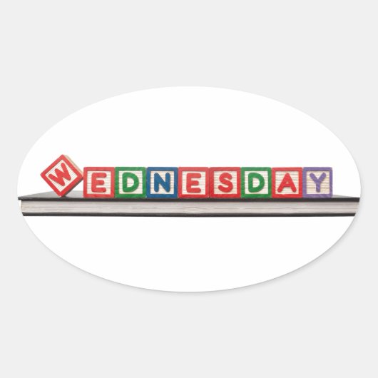 woensdag ovale sticker (Voorkant)