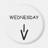 Woensdag Pijl Ronde Witte Magneet door Janz (Voorkant)