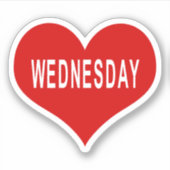 WOENSDAG Rode Liefde Hart Vinyl Sticker (Voorkant)