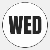 woensdag ronde sticker (Voorkant)