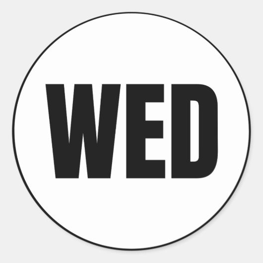 woensdag ronde sticker (Voorkant)