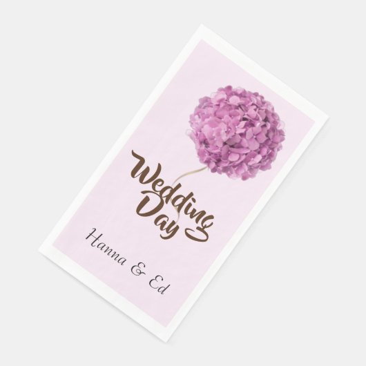 Woensdag Roze en witte hydrangebloem Servet (Hoek)