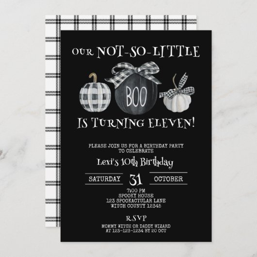 Woensdag thema, Meisjes Halloween 11e Verjaardag Kaart (Voorkant / Achterkant)