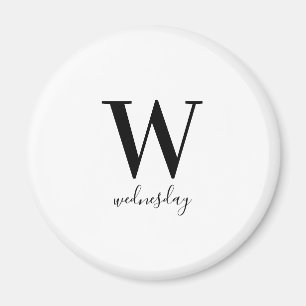 Woensdag Typografie Black White Modern Magneet