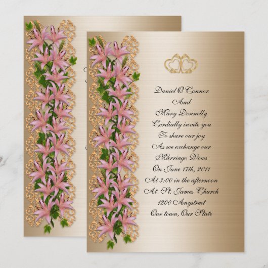 Woensdag Uitnodigingselegant Kaart (Voorkant / Achterkant)