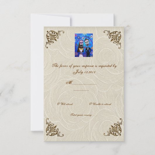 Woensdag van de dodelijke bruiloft RSVP Kaartje (Voorkant)