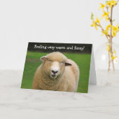 Woensdag Warm en Fuzzy Sheep Kaart (Gele Bloem)