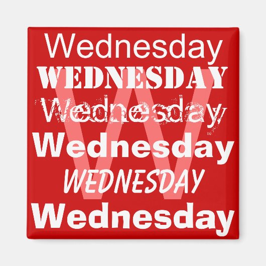 Woensdag Werkdag van de week Magnet (Voorkant)