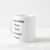 Woensdag Woes Humor Keramische Mok (Voorkant links)