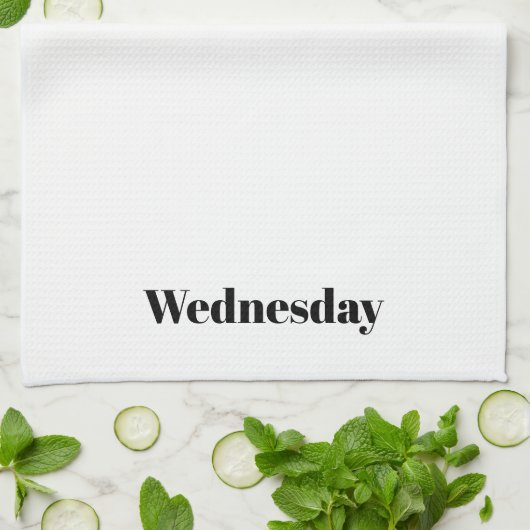 "Woensdag" zwart-wit minimalist Theedoek (Gevouwen)