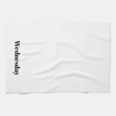 "Woensdag" zwart-wit minimalist Theedoek (Horizontaal)